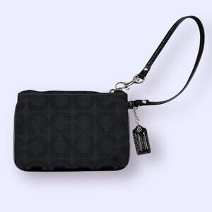 Black Coach Monogram Wristlet